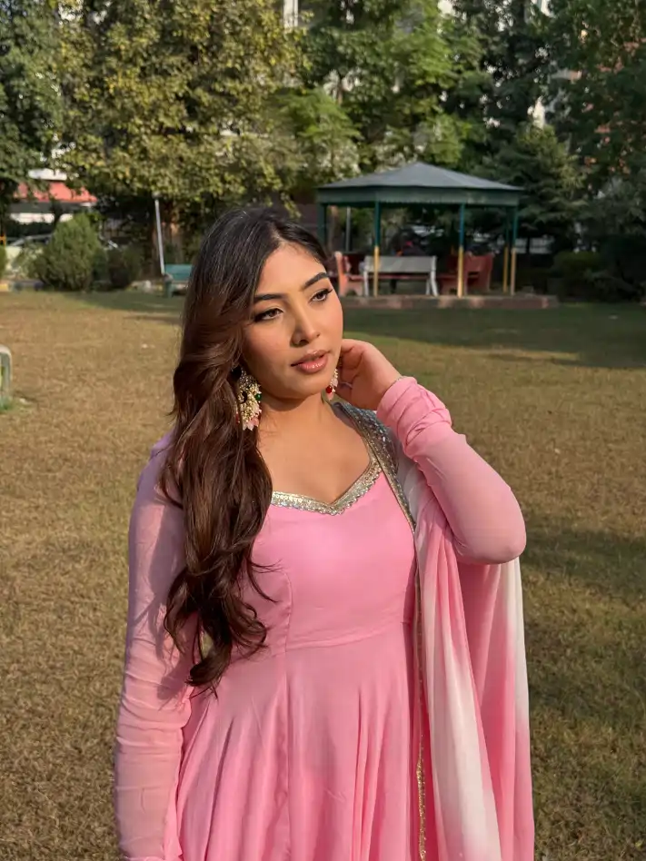 Pink Anarkali suit - Image 3