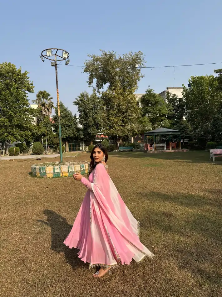 Pink Anarkali suit - Image 4