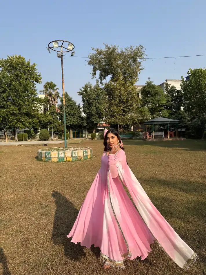 Pink Anarkali suit - Image 5