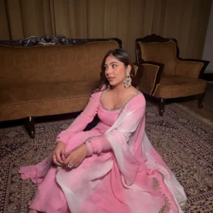 Pink Anarkali suit