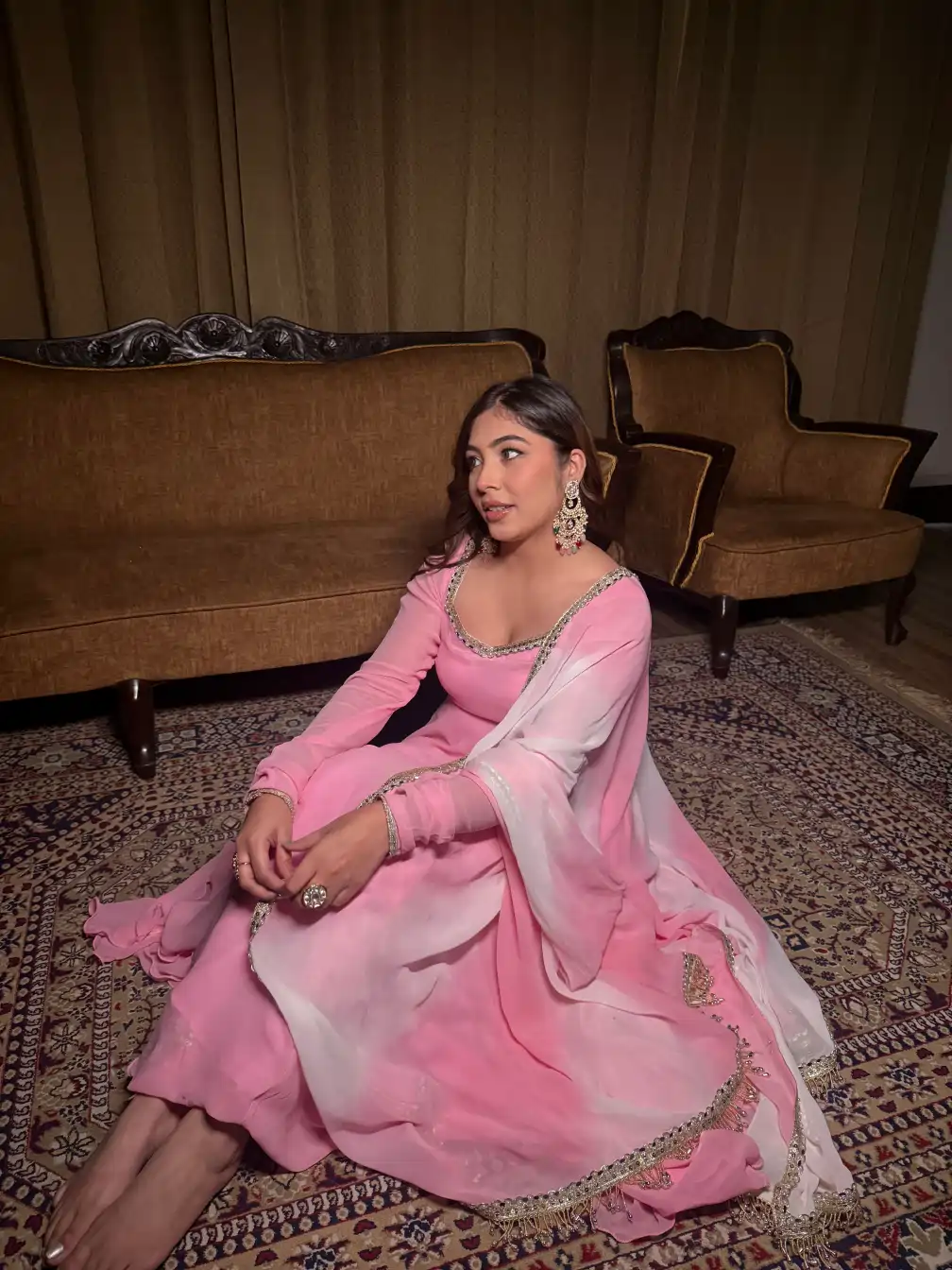 Pink Anarkali suit